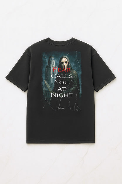 MPS.Fieldridge Tee Fear Collection "Fear Calls You At Night" Washed Grey
