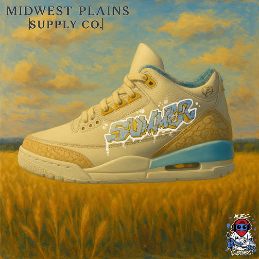 MBC.Custom Jordan 3 “Summer Swelterplain 2025” 1 of 1 Artwork